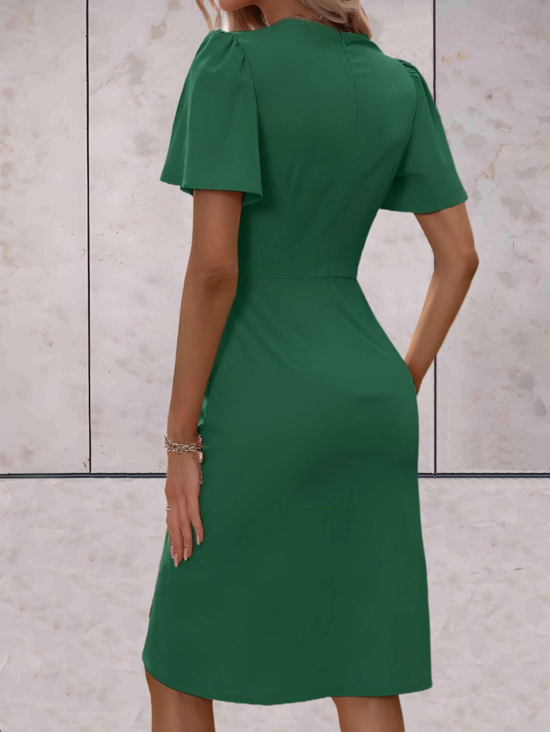 Rochie tip portofel pentru femei Harper – Rochie elegantă încrucișată cu guler în V și croială ajustabilă pentru orice ocazie