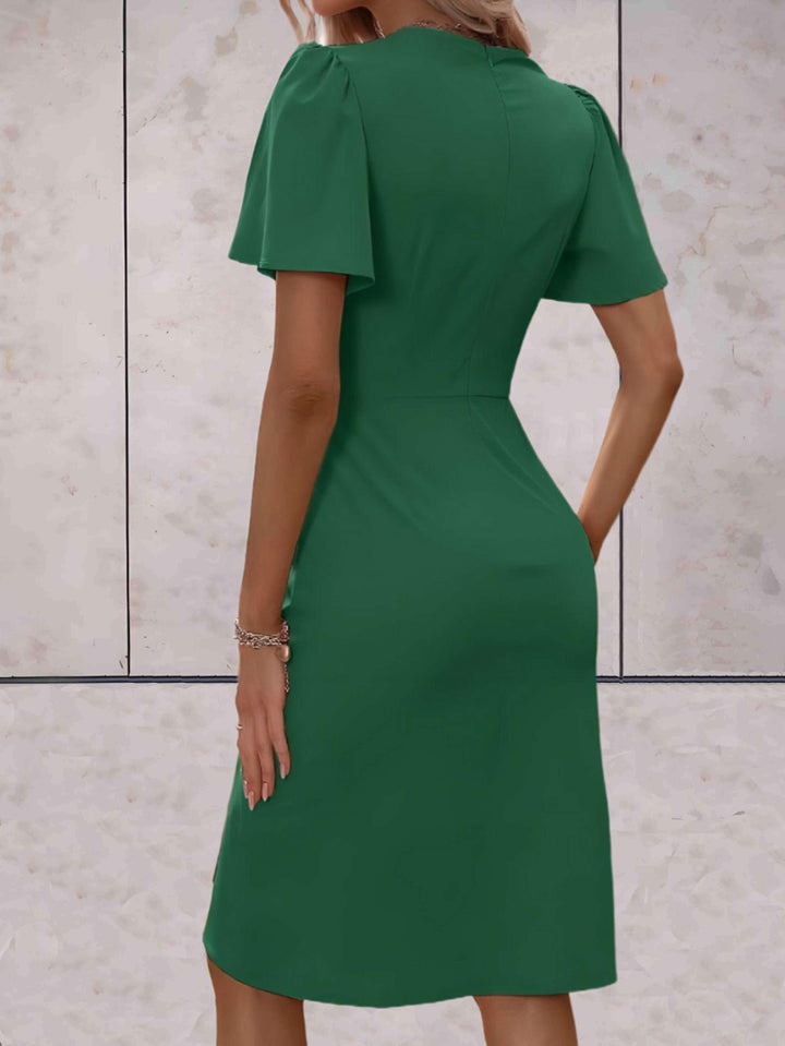 Rochie tip portofel pentru femei Harper – Rochie elegantă încrucișată cu guler în V și croială ajustabilă pentru orice ocazie