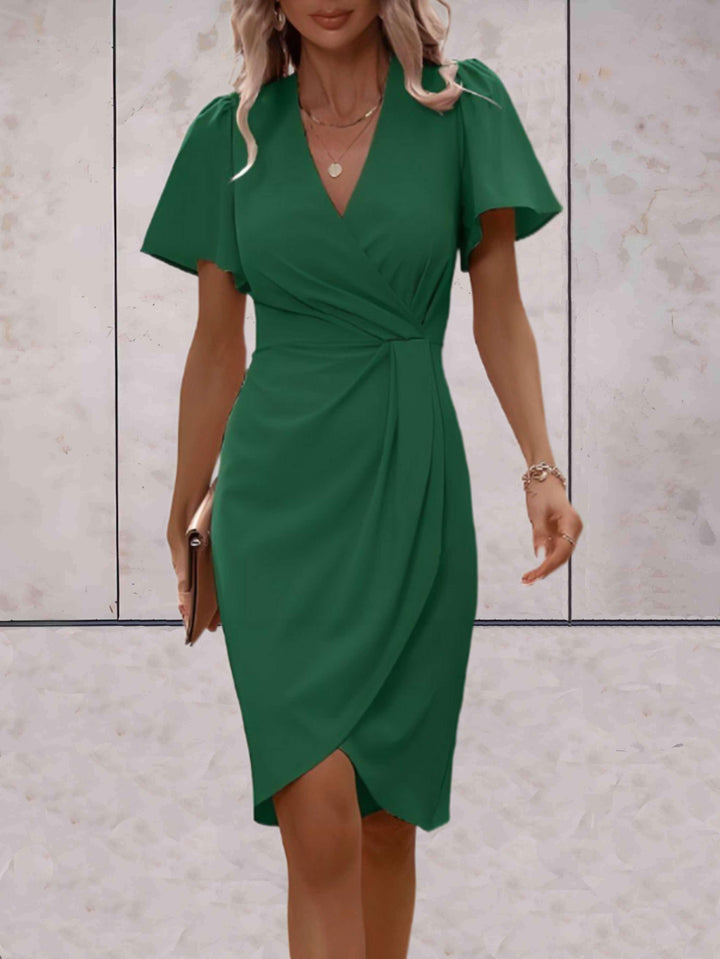 Rochie tip portofel pentru femei Harper – Rochie elegantă încrucișată cu guler în V și croială ajustabilă pentru orice ocazie