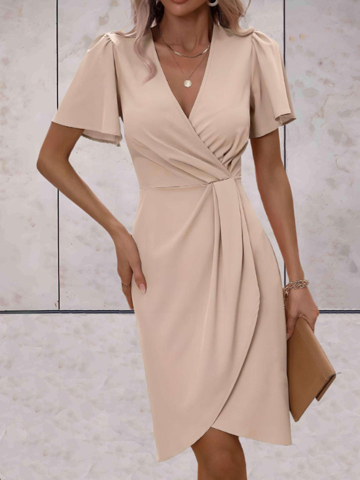 Rochie tip portofel pentru femei Harper – Rochie elegantă încrucișată cu guler în V și croială ajustabilă pentru orice ocazie