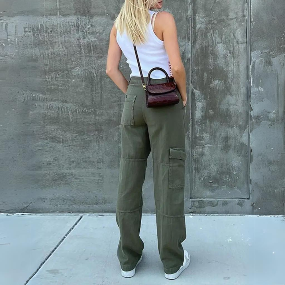 Women's Casual Cotton Cargo Pants – Stylish Everyday Wear-Metro Lane Plaza