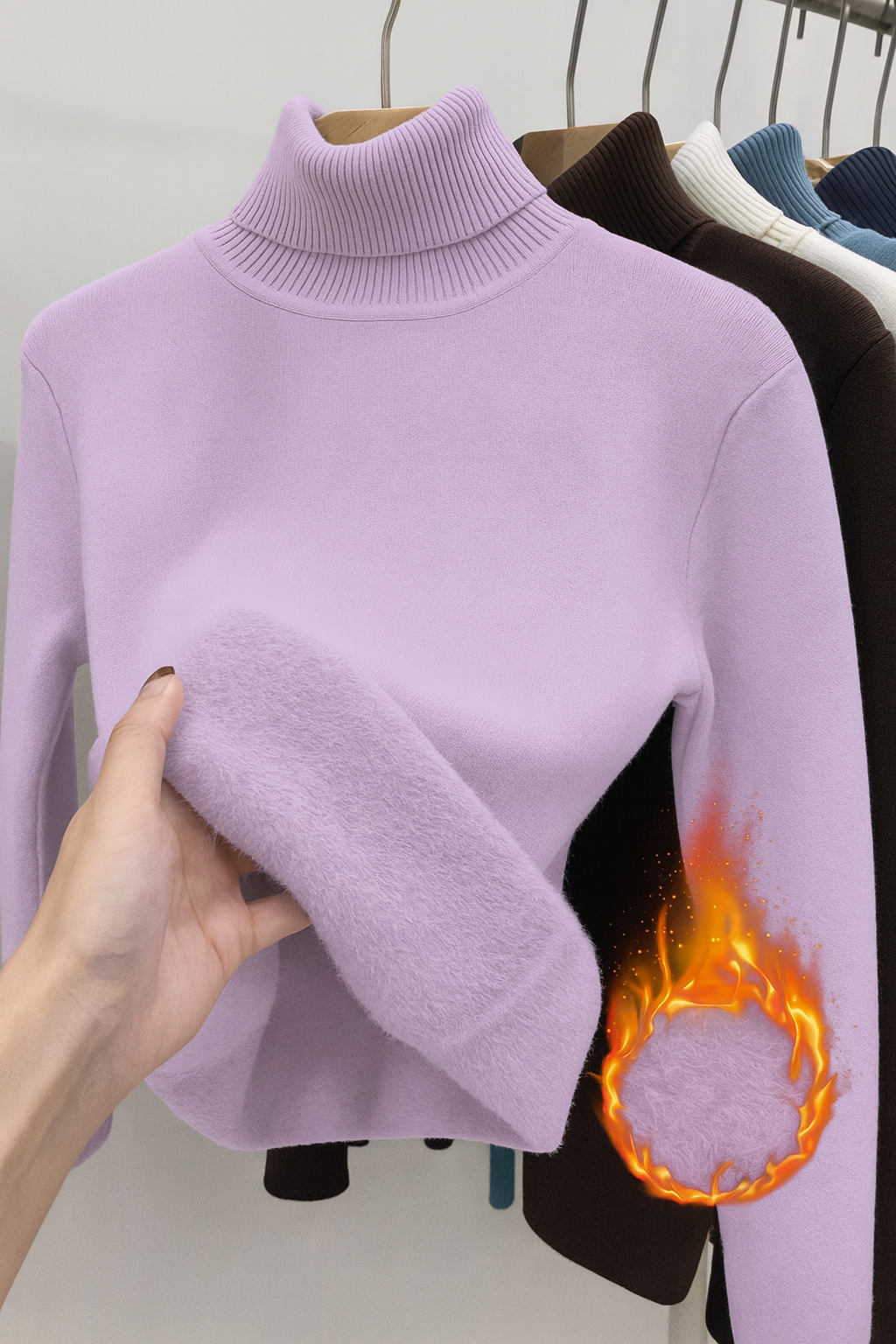 Sophria Suéter Mujer | Suéter de Invierno con Cuello Alto