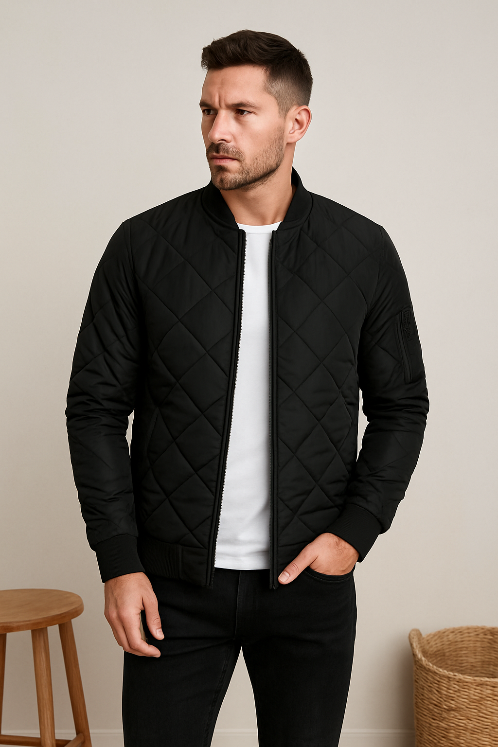 Blouson Hombre Acolchado Bomber | Cálido y Casual