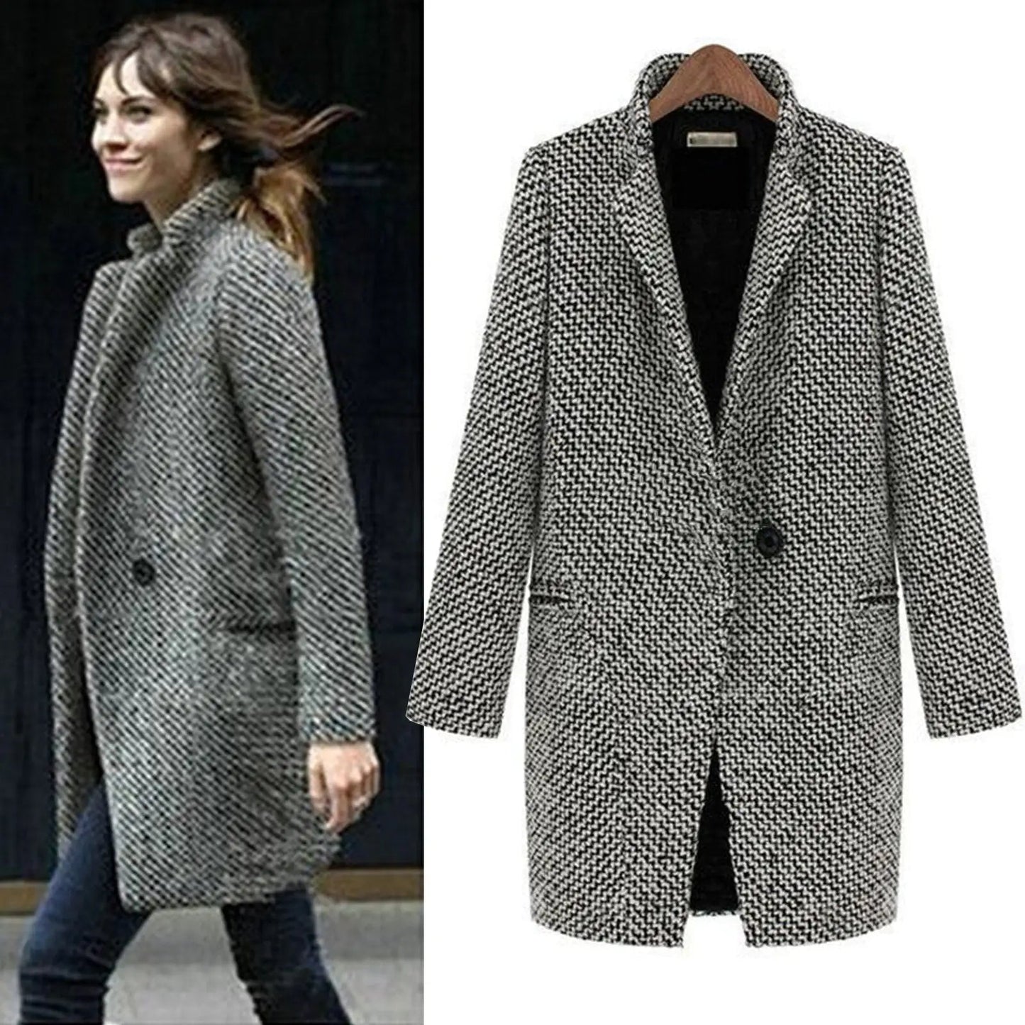 Abrigo Largo Elegante Mujer | Silueta