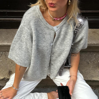 Yara Cárdigan Mujer | Cárdigan de Manga Corta con Botones