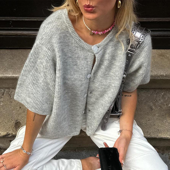 Yara Damen-Cardigan | Kurzarm-Cardigan mit Knöpfen