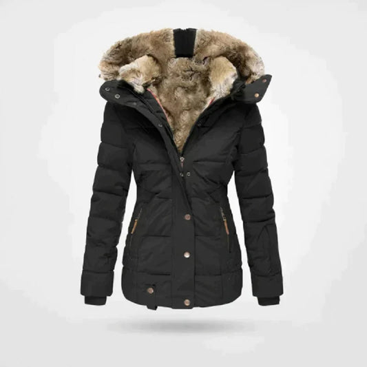 Chaqueta Parka con Capucha de Piel Templada para Mujeres | Abrigo Clásico de Invierno