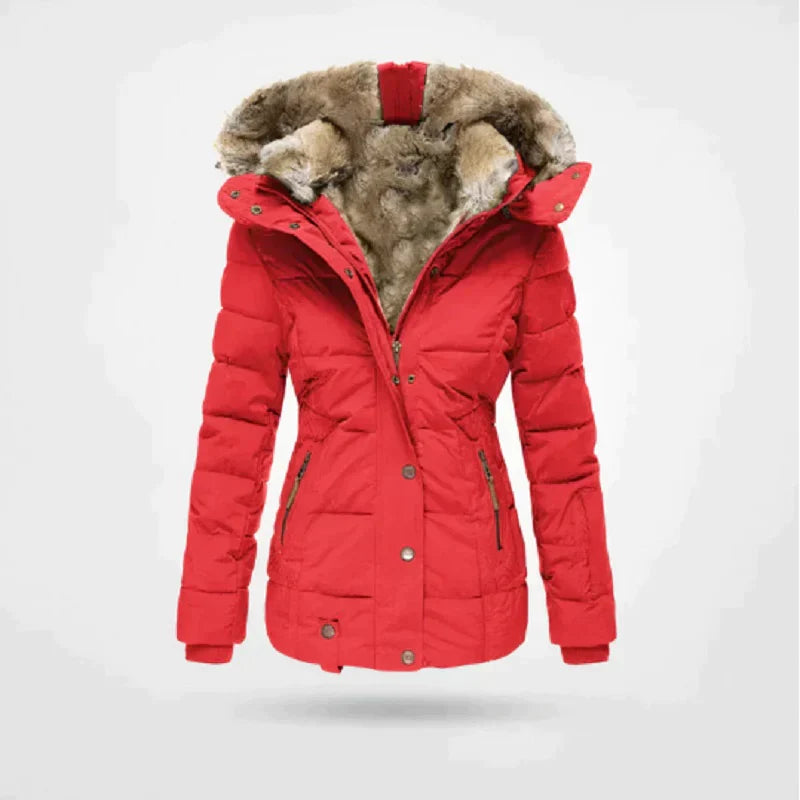 Chaqueta Parka con Capucha de Piel Templada para Mujeres | Abrigo Clásico de Invierno