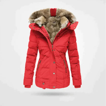 Chaqueta Parka con Capucha de Piel Templada para Mujeres | Abrigo Clásico de Invierno