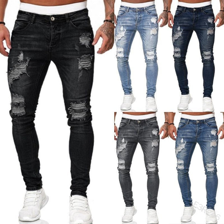 Zvyšte svůj styl s těmito roztrhanými slim fit džíny