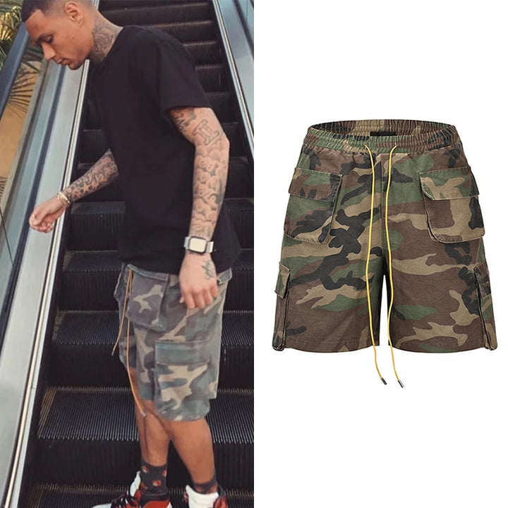 Men's Oversized Camo Camouflage Cargo Summer Shorts-Metro Lane Plaza