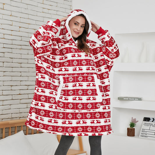 Nevira Pijama Navidad Mujer | Hoodie Oversize con Capucha