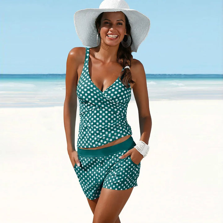 Conjunto Tankini de Lunares para Mujer