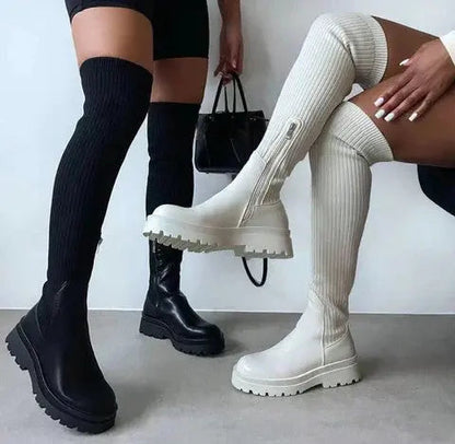 Abvielle Botas Mujer | Botas Altas de Invierno con Diseño Cerrado
