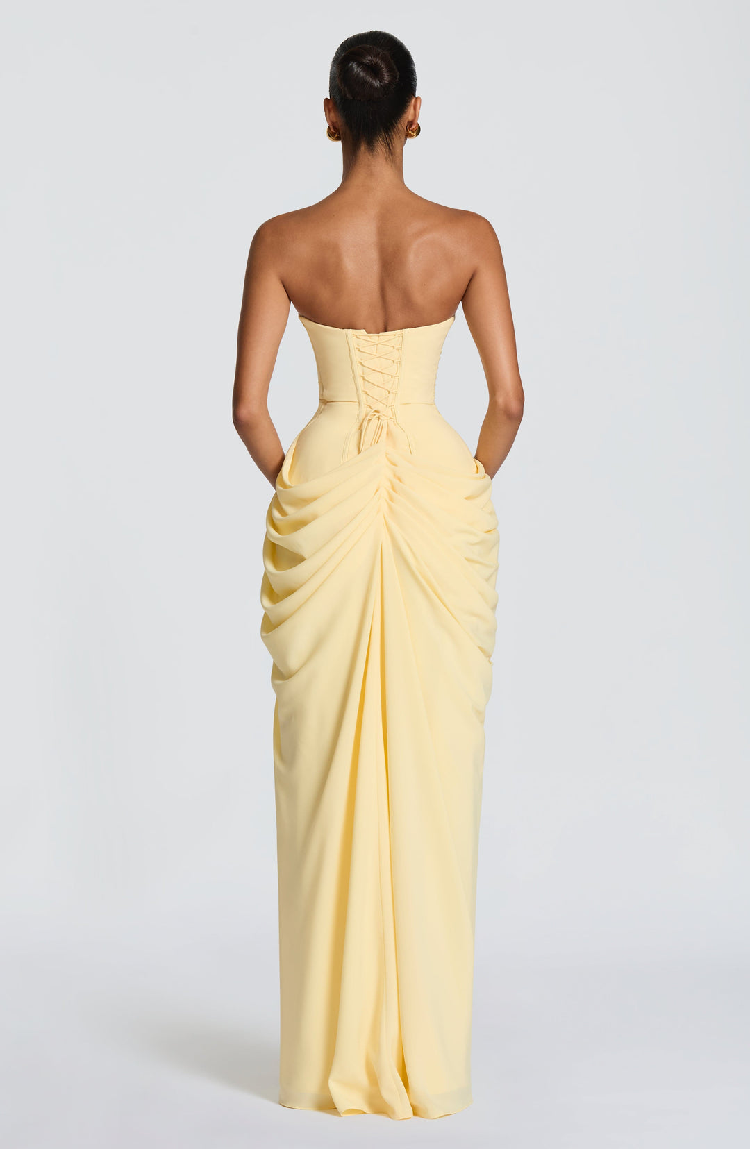 Olivia | Women's Elegant Corset Maxi Dress with Asymmetrical Draping-Metro Lane Plaza