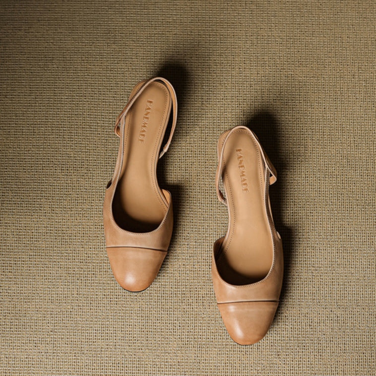 Zapatos de Salón Destalonados de Cuero Genuino para Mujer