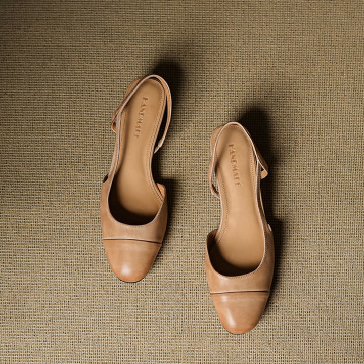 Zapatos de Salón Destalonados de Cuero Genuino para Mujer