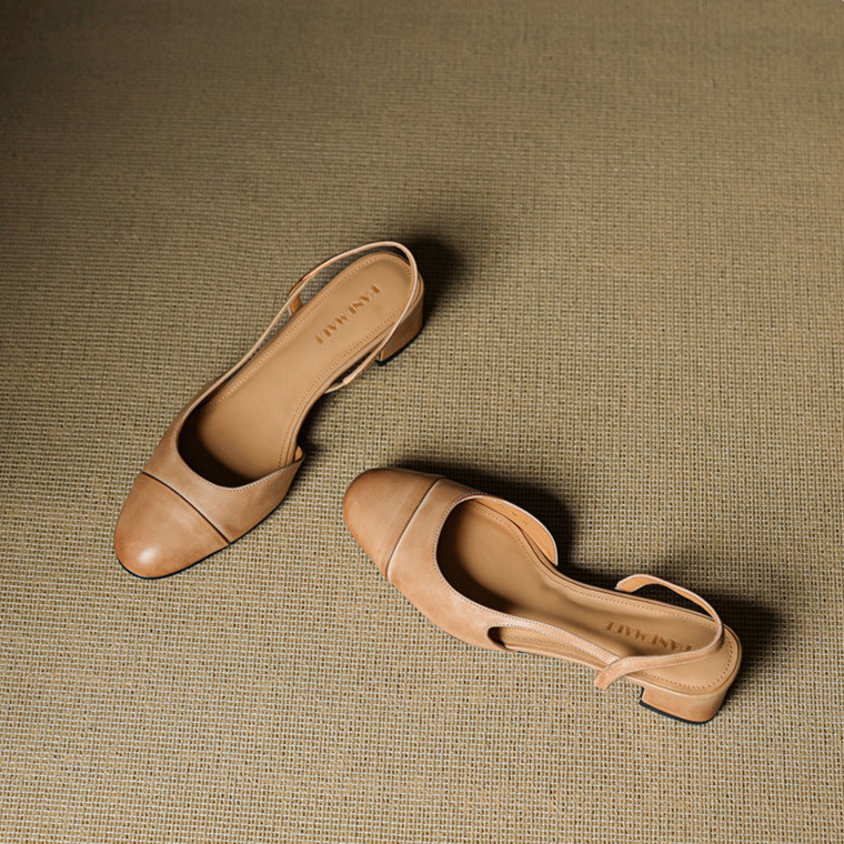 Zapatos de Salón Destalonados de Cuero Genuino para Mujer