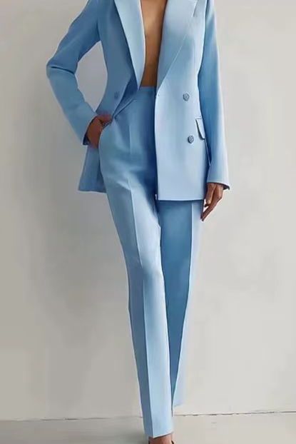 Traje Mujer Chic | Blazer Largo & Pantalón Slim