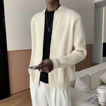 Suéter de Hombre con Cremallera y Textura Acanalada | Minimalista Moderno