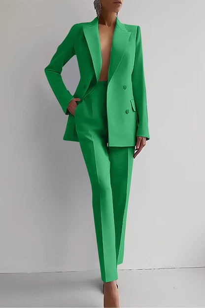 Traje Mujer Chic | Blazer Largo & Pantalón Slim