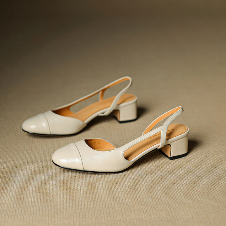 Zapatos de Salón Destalonados de Cuero Genuino para Mujer