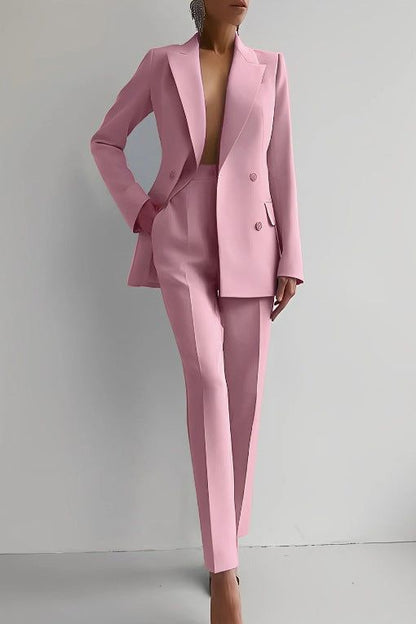 Traje Mujer Chic | Blazer Largo & Pantalón Slim