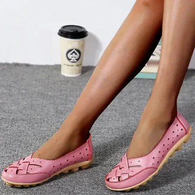 Ortopedické mokasíny z prodyšné kůže