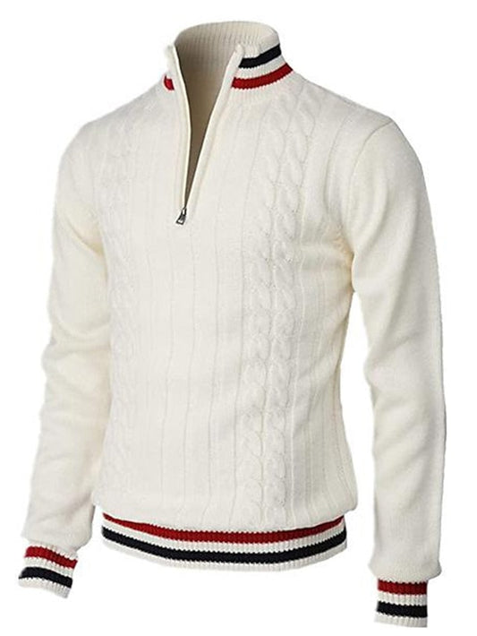 Suéter de Cuello Alto Semi-Zip para Hombre | Manga Larga
