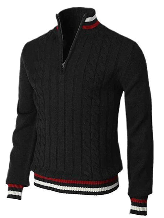 Suéter de Cuello Alto Semi-Zip para Hombre | Manga Larga