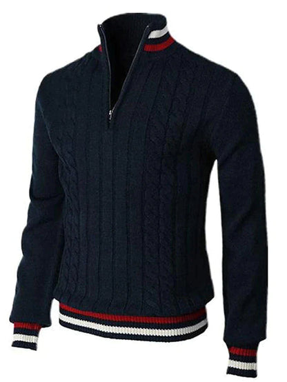 Suéter de Cuello Alto Semi-Zip para Hombre | Manga Larga