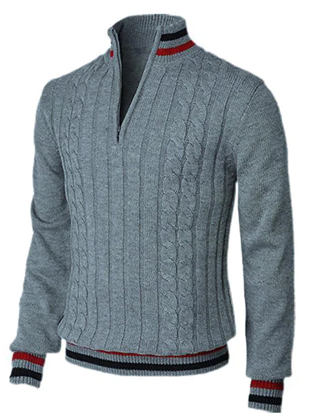 Suéter de Cuello Alto Semi-Zip para Hombre | Manga Larga