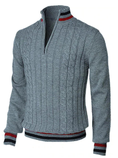 Suéter de Cuello Alto Semi-Zip para Hombre | Manga Larga