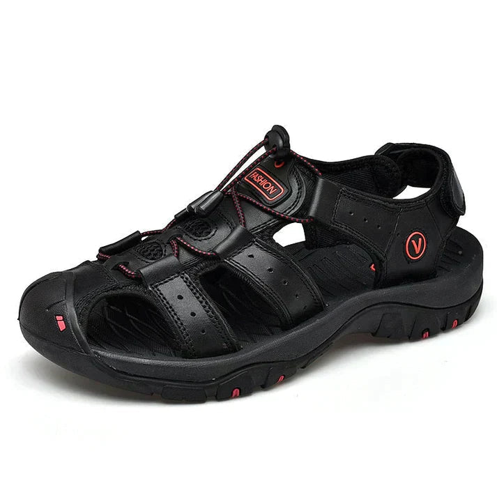 Men's Orthopedic Sandals with Adjustable Strap and Closed Toe