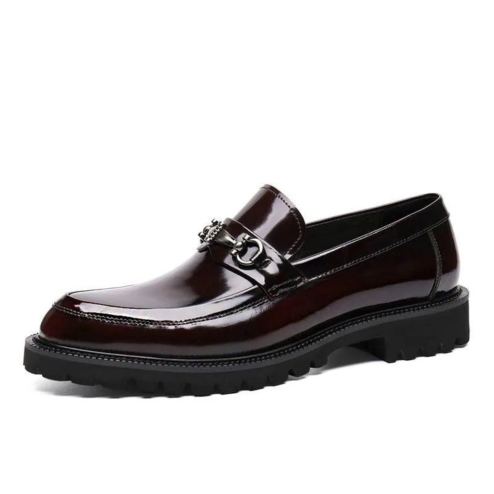 Mocasines de Cuero para Hombre con Hebilla Metálica y Suela de Goma Antideslizante - Zapatos de Vestir Clásicos y Cómodos