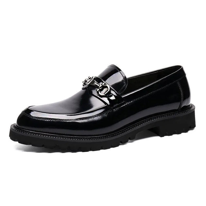 Mocasines de Cuero para Hombre con Hebilla Metálica y Suela de Goma Antideslizante - Zapatos de Vestir Clásicos y Cómodos