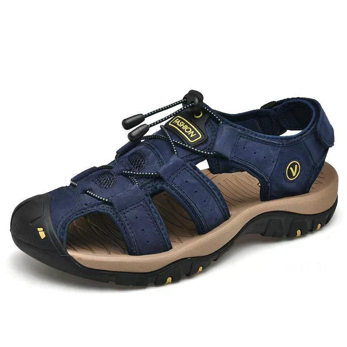 Men's Orthopedic Sandals with Adjustable Strap and Closed Toe