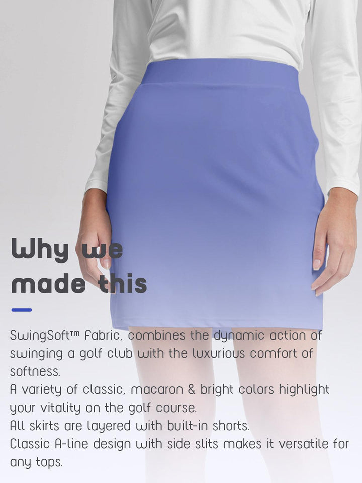 Gonna pantalone da golf da donna con vita alta e protezione solare UPF50+ lunghezza 48 cm per tennis e attività all'aperto