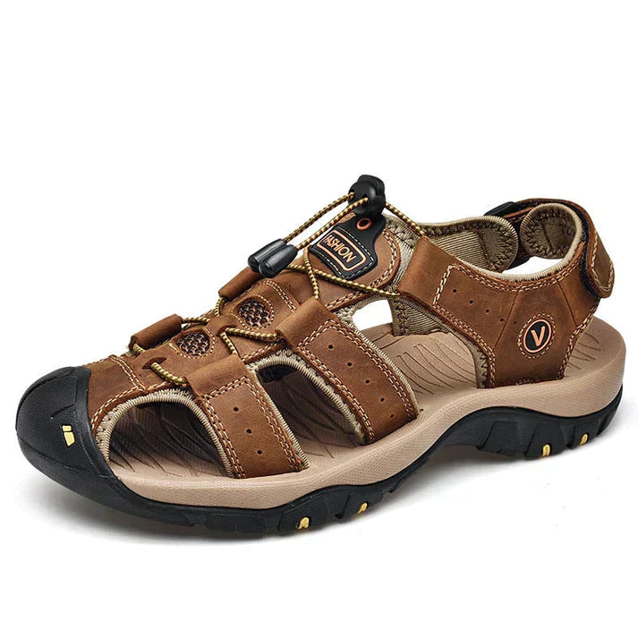 Men's Orthopedic Sandals with Adjustable Strap and Closed Toe