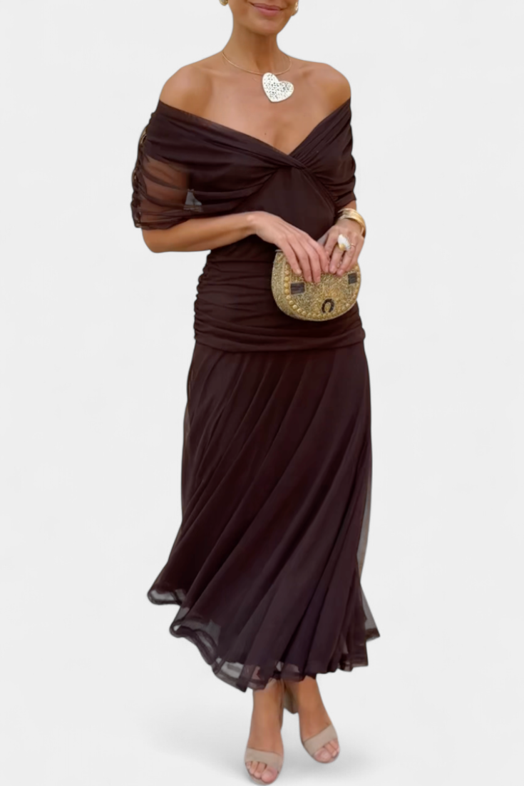 Vestido Largo Estampado Floral con Escote en V y Cintura Plisada | Vestido de Fiesta Elegante para Mujer y Eventos Especiales