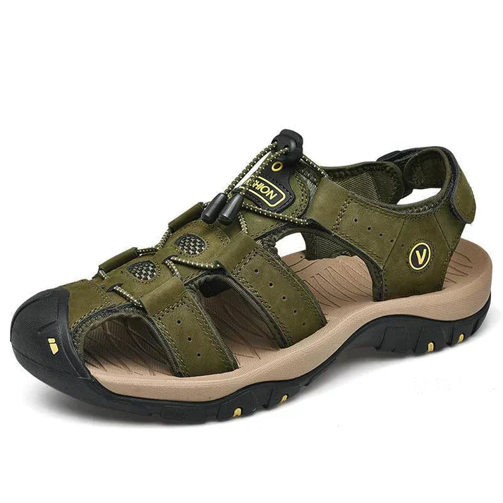 Men's Orthopedic Sandals with Adjustable Strap and Closed Toe
