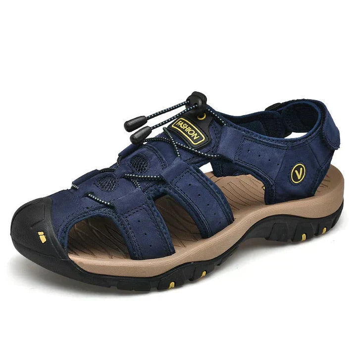Men's Orthopedic Sandals with Adjustable Strap and Closed Toe