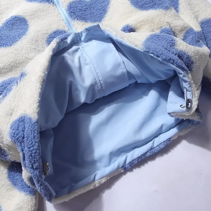 Katharyn Dámská Bunda | Oboustranná Bunda s Detaily ve Tvaru Srdce