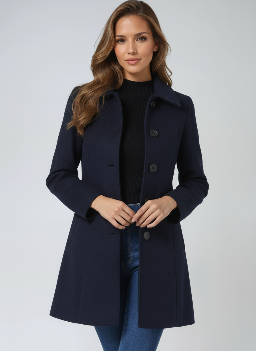 Abrigo de Invierno para Mujeres con Cierre de Botones | Clásico y Elegante