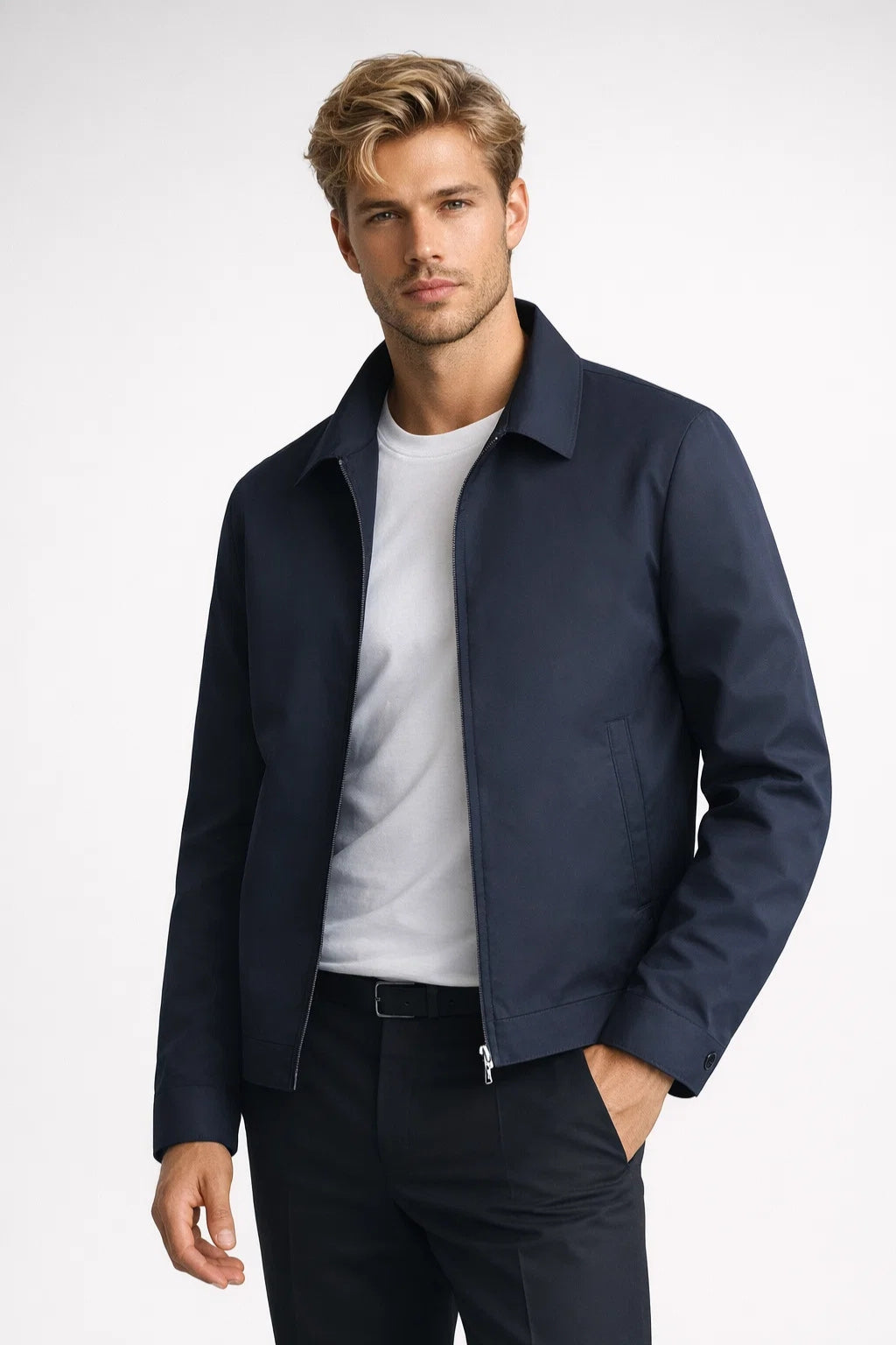 Jachetă bărbați business casual și minimalistă cu căptușeală în carouri pentru primăvară