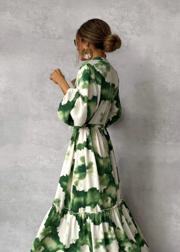 Patricia Maxikleid für Damen - Lange Ärmel, V-Ausschnitt - Elegantes und fließendes Design für formelle Anlässe