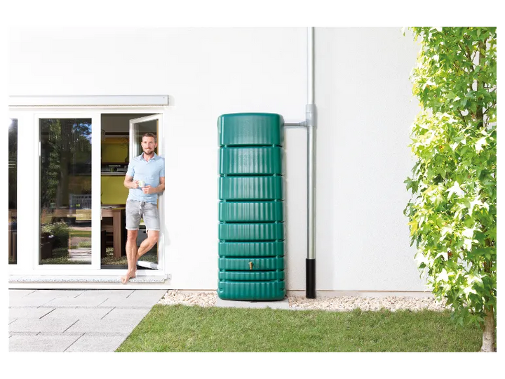 4rain Regentonne »SLIM«, 650 Liter Volumen, inklusive Auslaufhahn und Windsicherung