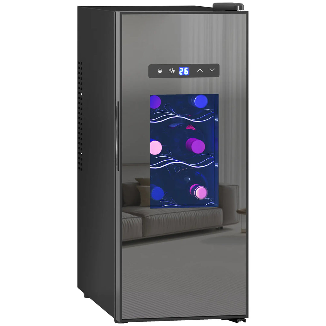 HOMCOM Weinkühlschrank 12 Flaschen 30 L Schwarz