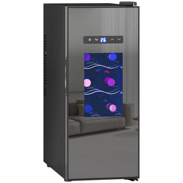 HOMCOM Weinkühlschrank 12 Flaschen 30 L Schwarz