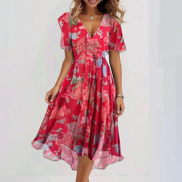 Rochie damă Clara – Rochie elegantă cu mâneci scurte, croială avantajoasă și design atemporal